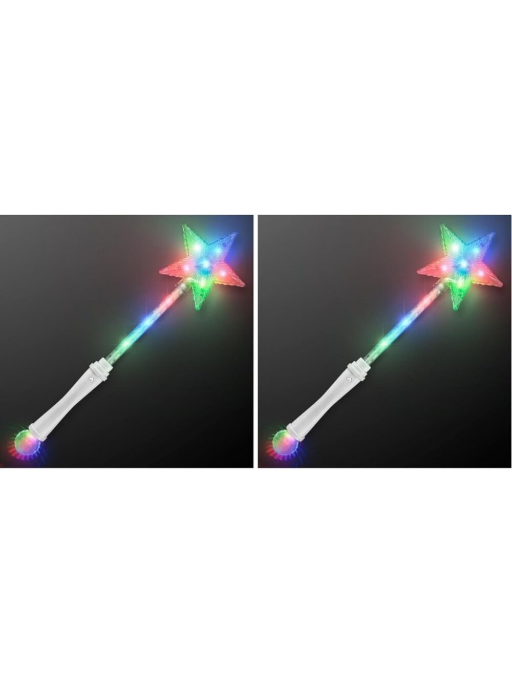 Light Up LED Star Princess Wand - Pack of 2, Flashing Lights, Party Favor